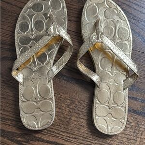 Coach Metallic Gold Juney Women's Sandals